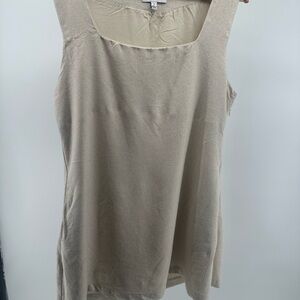 Elegant Beige Sleeveless Top